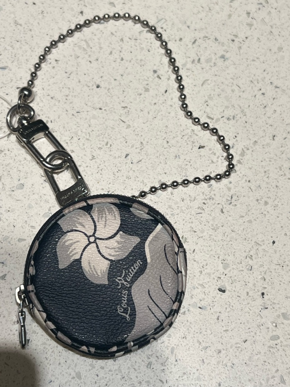 Louis Vuitton blue circle keychain coin pouch